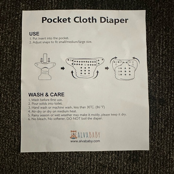 NEW Alva Baby Cloth Diapers Reusable + Inserts - Picture 2 of 7